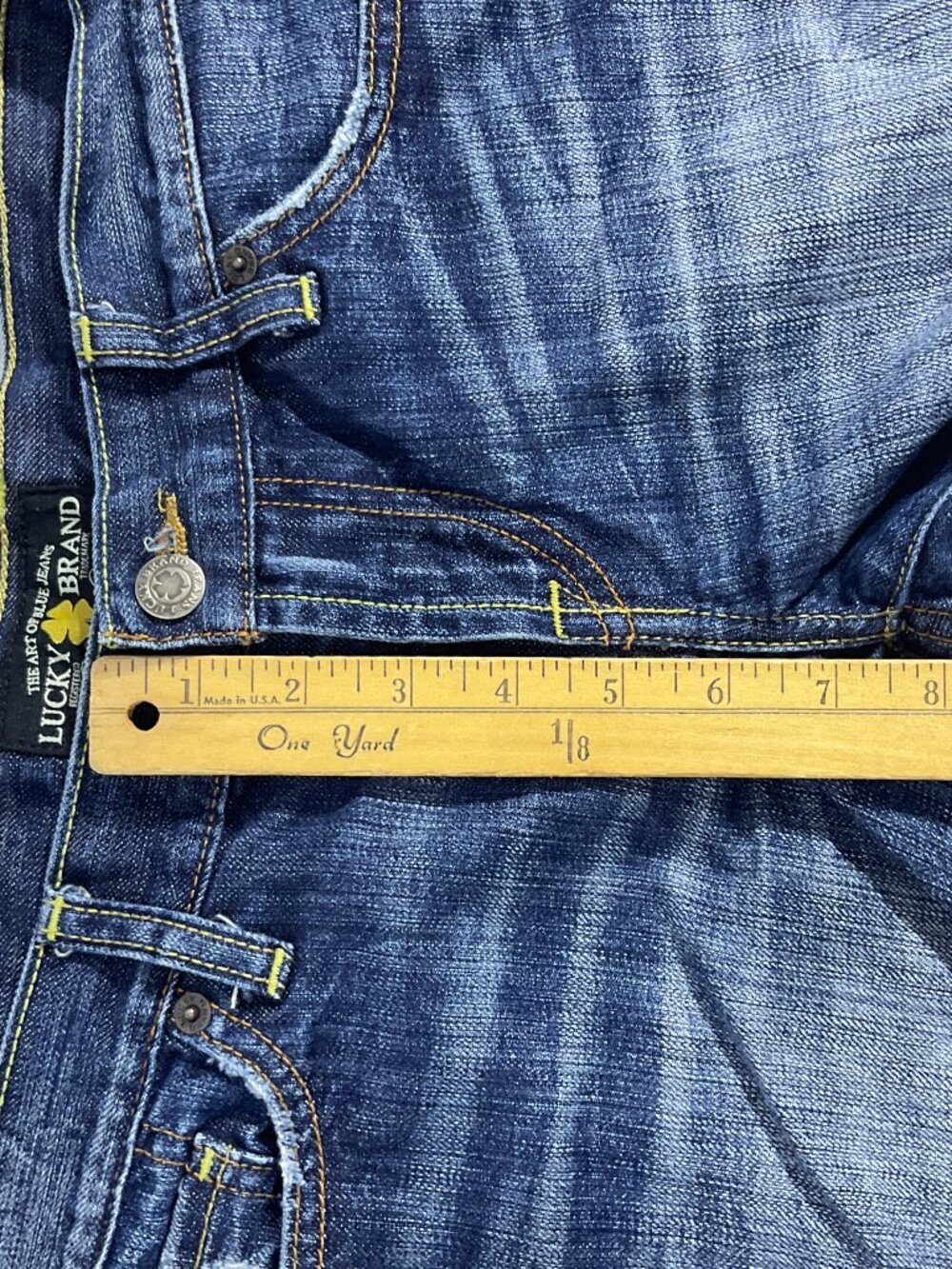 Lucky Size 6/28 Riley Cut Off Raw Hem Dark Wash Denim Jean Womens - Picture 12 of 14